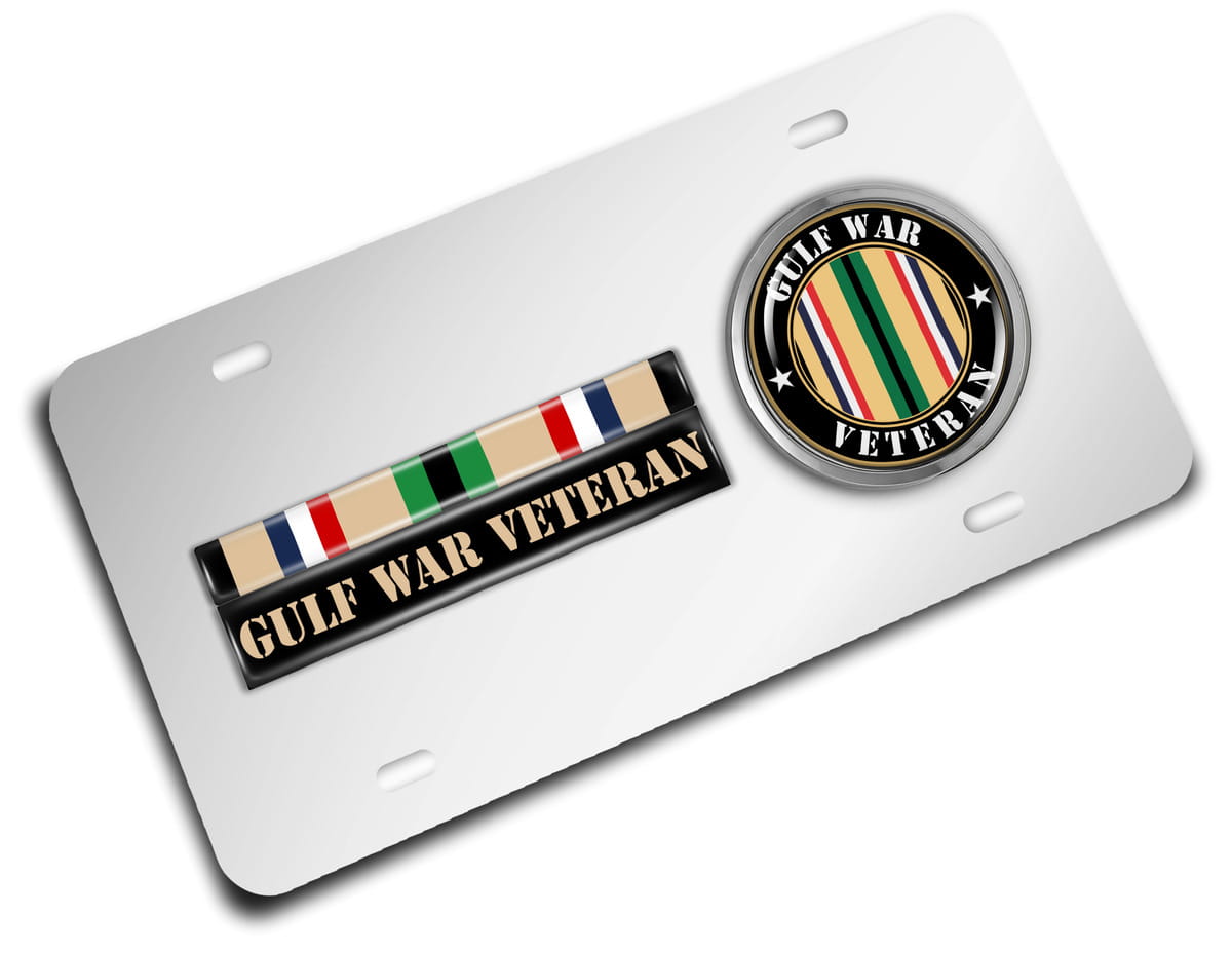 Gulf Veteran - Stainless Steel Car License Plate